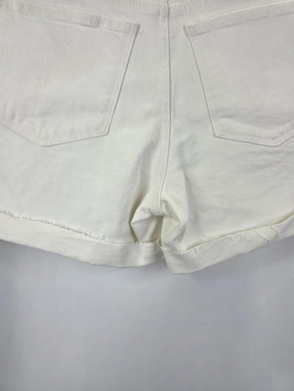 NEW‎ Madewell Women's Size 25 High Rise Denim Shorts White Fitted Cuffed Cotton